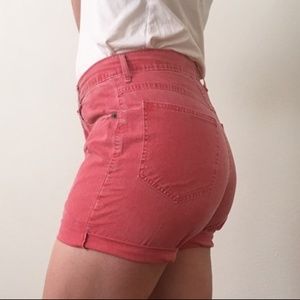 Vintage Red Stonewash Jean Shorts